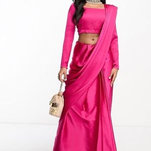 ASOS Saree size 10 for Saree and crop top. Only worn once, just dry cleaned!